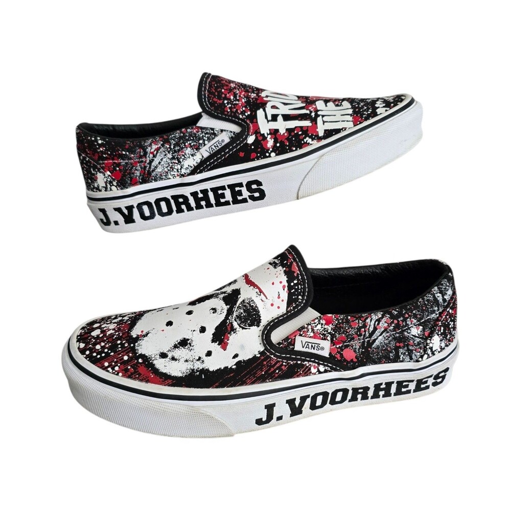Vans X House of Terror Friday the 13th Shoes Womens 7 Jason Voorhees Slip On